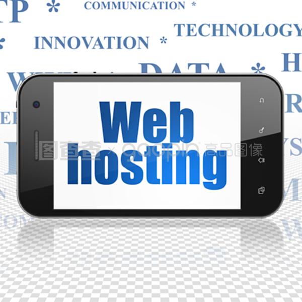 顯示網絡主機的網絡開發(fā)概念智能手機